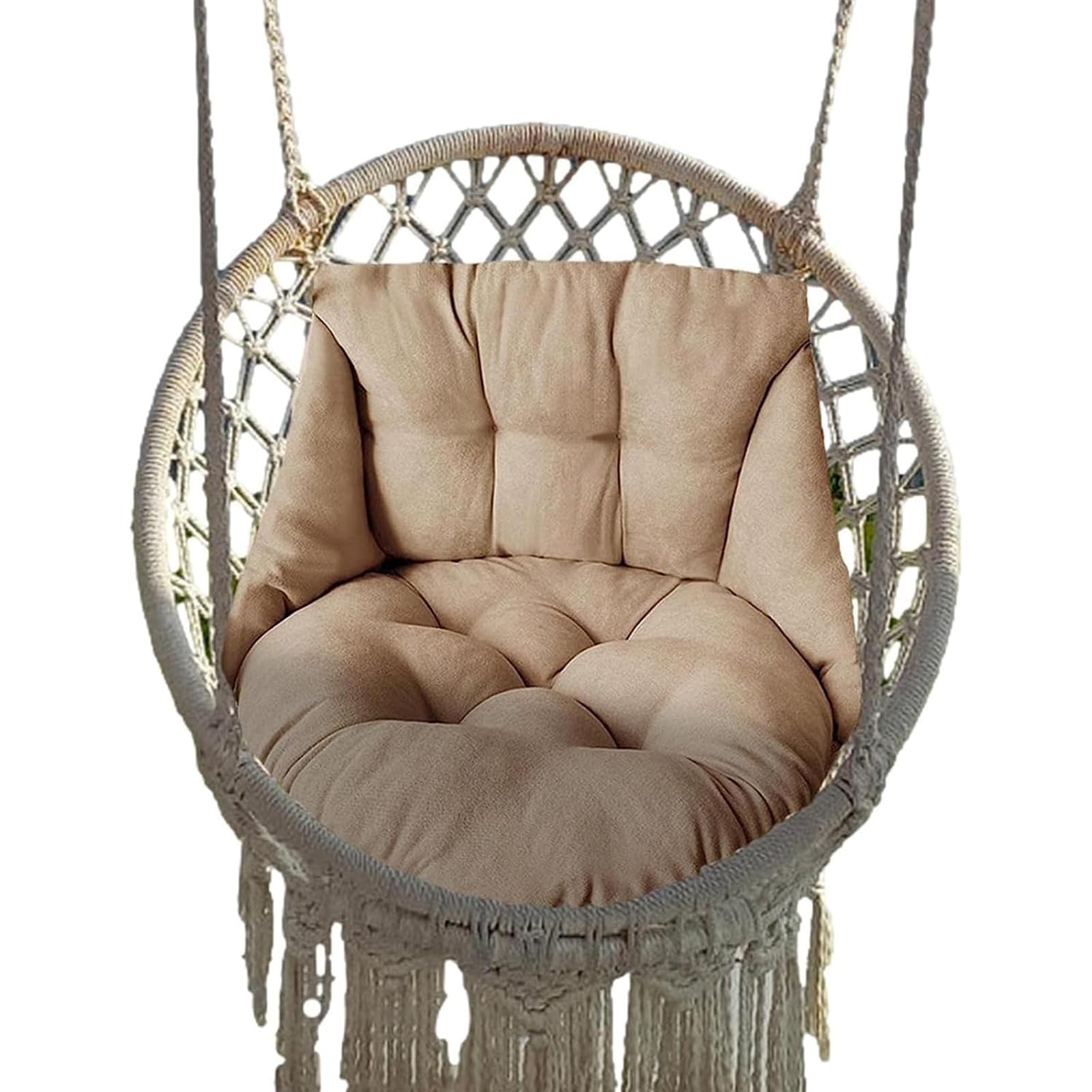 LHTCCSHL Hammock Chair Cushion, Hanging Basket Egg Chair Cushion Round Seat Thick Nest Back Pillow for Patio Garden Swing Chair Seat Pads (Only Pads)