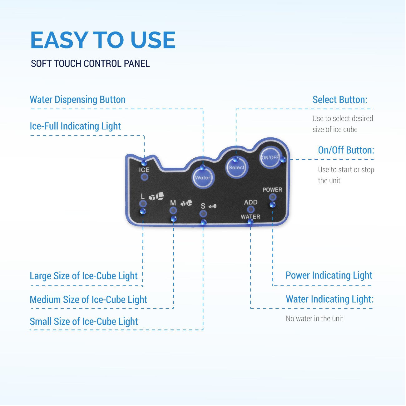 Della Freestanding 2in1 Water Dispenser w/BuiltIn Ice Maker Machine