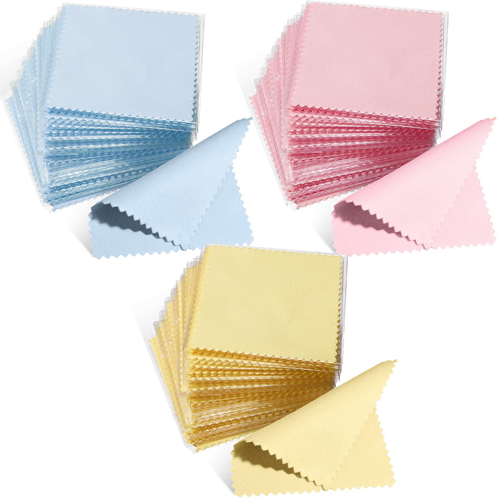 Moukeren 150 Pcs Jewelry Cleaning Cloth Soft Polish Cloth Individually Jewelry Cleaner for Silver Gold Jewelry Glasses Watch