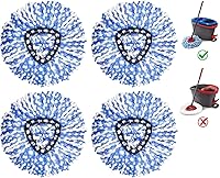 Vista 9 de Cabezal de repuesto para trapeador giratorio, repuestos de fregona EasyWring con base compatible con mopa giratoria O-Cedar, mopa de microfibra