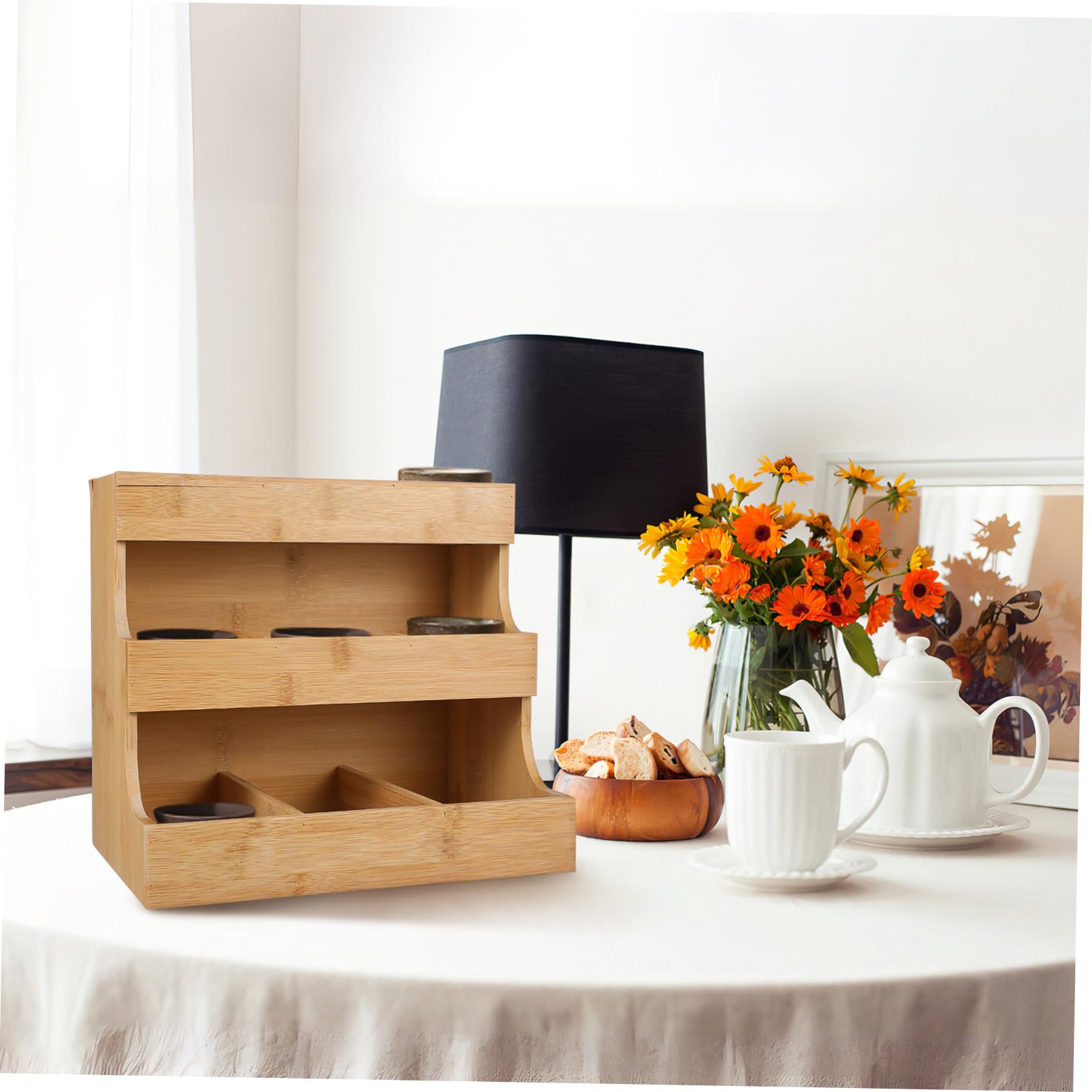 iplusmile Portabustine tè in Legno Resistente capacità Elevata, Organizer Raffinato per Bustine di tè e caffè, per Conservare Bustine in Cucina o Ufficio