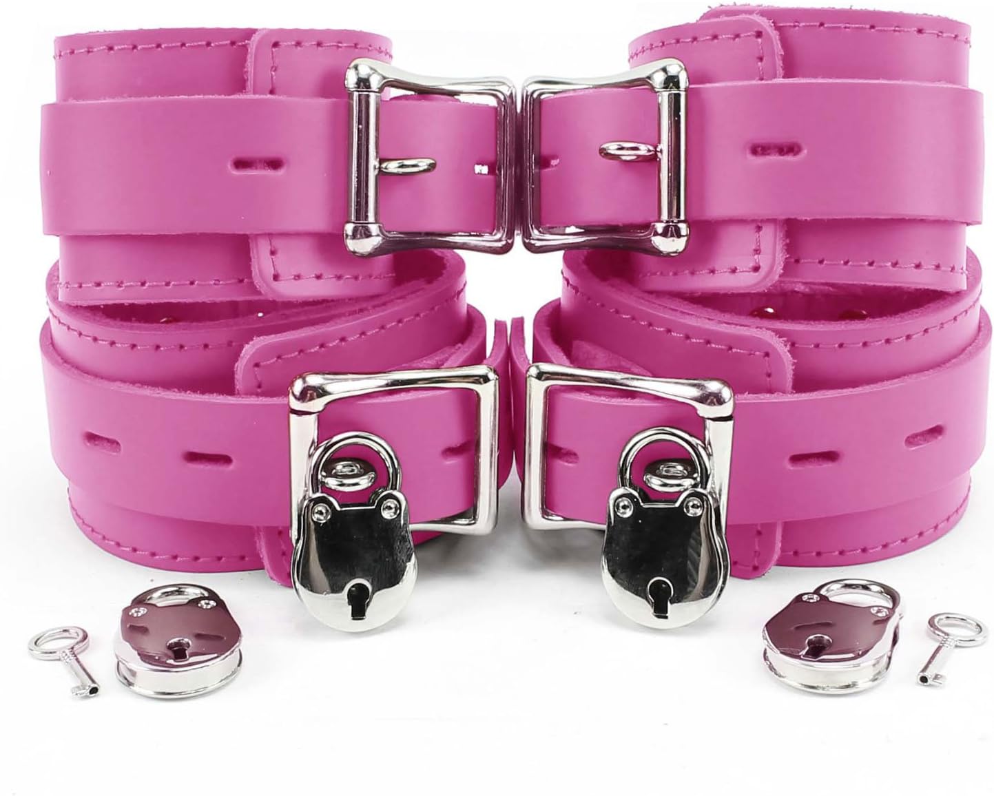 Atlanta Combo Wrist and Ankle Cuffs - Gentle Lambskin Leather, Soft and Flexible Design