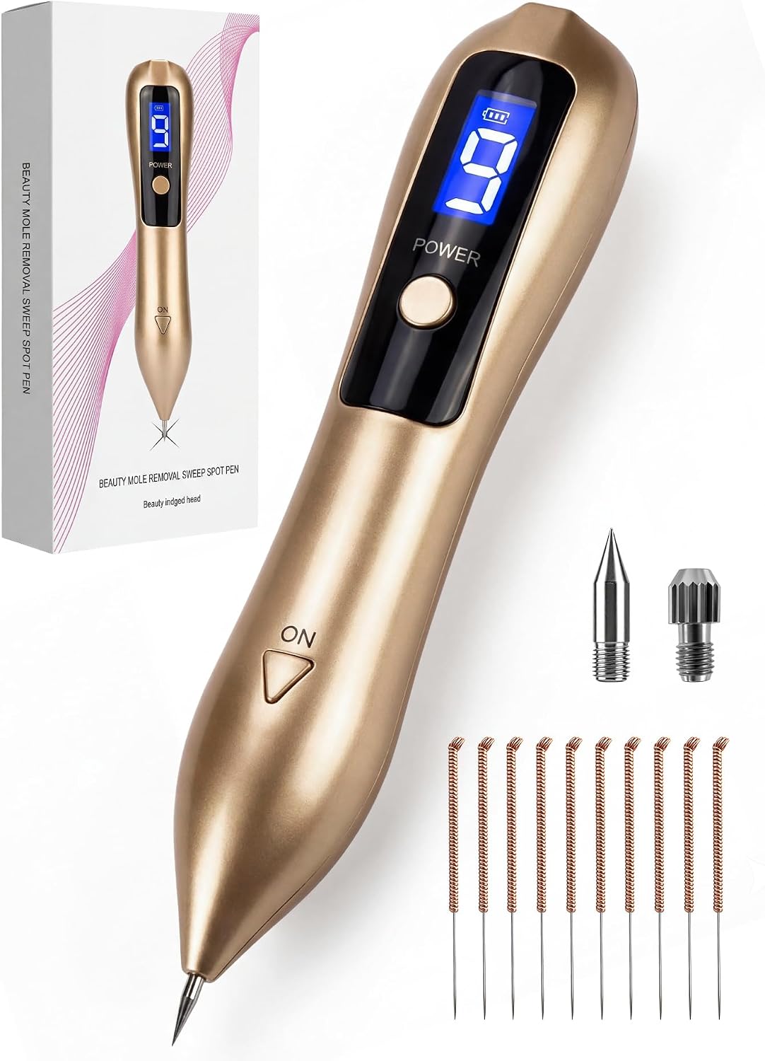 USB Rechargeable Skin Tag Remover Pen - 9-Speed Professional Mole Wart Removal Tool, LCD Display & Safety Lock, Painless Spot Remover for Face Body