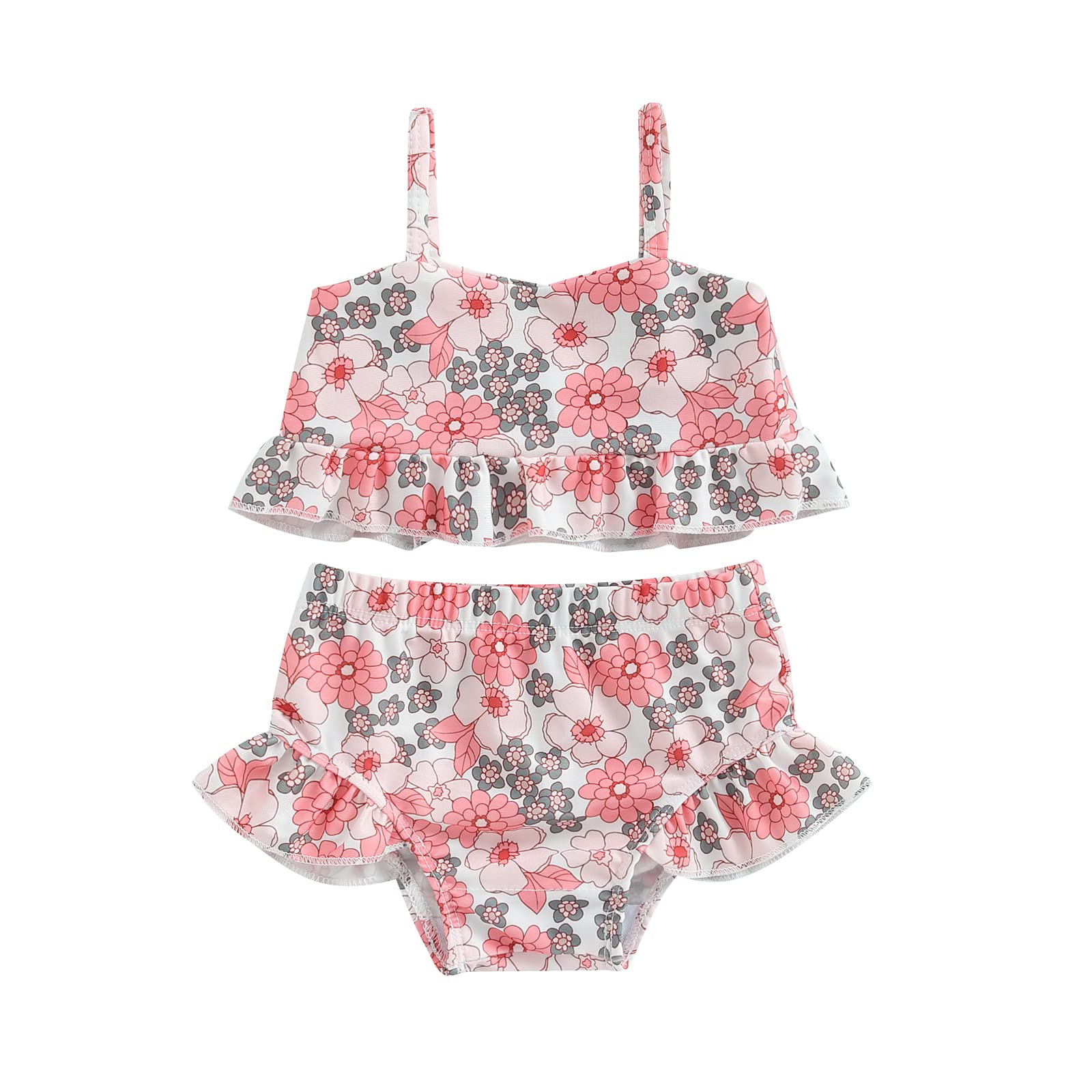 Toddler Girl Swimsuits Infant Baby Girl Bathing Suit Bikini Sets Swimwear 3 Piece Summer Beach Outfit Top Shorts Hat