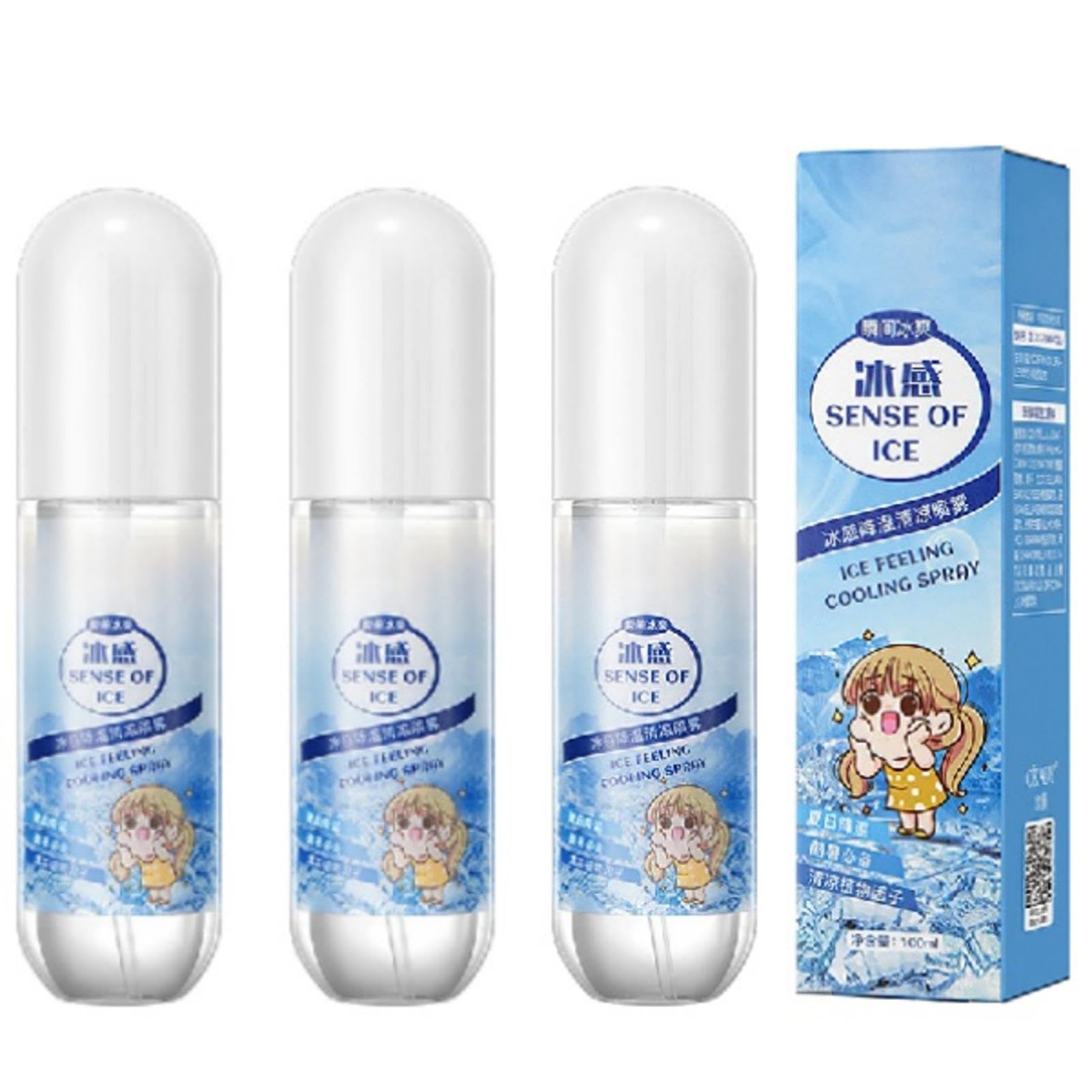 3-pak 100 ml naturalna mgiełka chłodząca do ciała roślinnego - orzeźwiające lato z szybkim środkiem chłodzącym