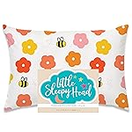 Little Sleepy Head Toddler Pillowcase, 100% Cotton & Hypoallergenic Pillow Case for Toddler Pillow, Snug Fit Envelope Pillowcase, 13x18 Pillowcase, Pilllow Sold Separately (Bee Happy)
