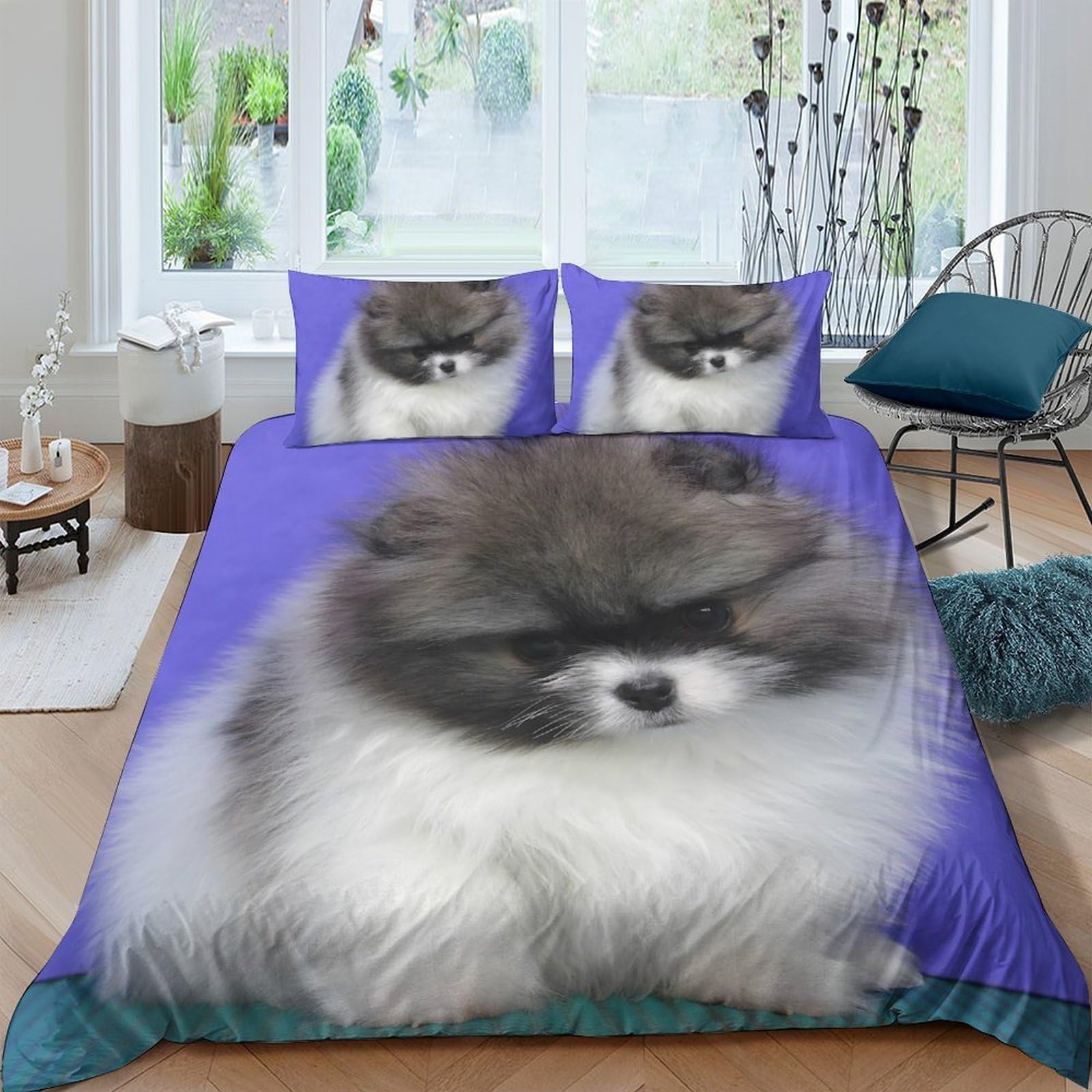 Ctjqhvkz Style-7 3D Printed Fluffy Gray Cat Fitted Sheet Microfiber Soft Breathable Cartoon Animal Bed Cover For Bedroom Guest Room Decor Single（135X200cm）