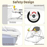 Vista 4 de Andador plegable para bebés, centro de actividades para bebés 3 en 1 para niños y niñas, caminante para niños pequeños con velocidad de altura