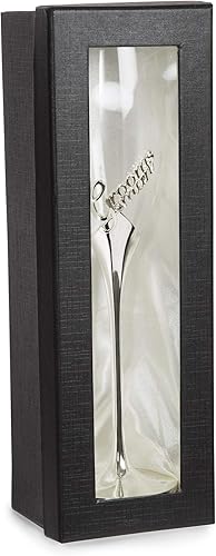 Miniatura 4 de Pavilion Gift Company Groomsman-Flauta de champán de 8 oz con tallo de zinc, plata