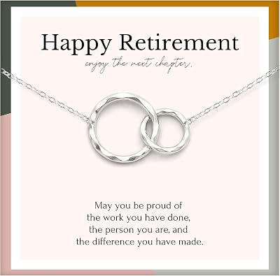 HOPE LOVE SHINE Retirement Gift for Women, Coworker, Friend - Retiree Necklace, Jewelry 16+2", 14k Gold Plated Sterling Silver