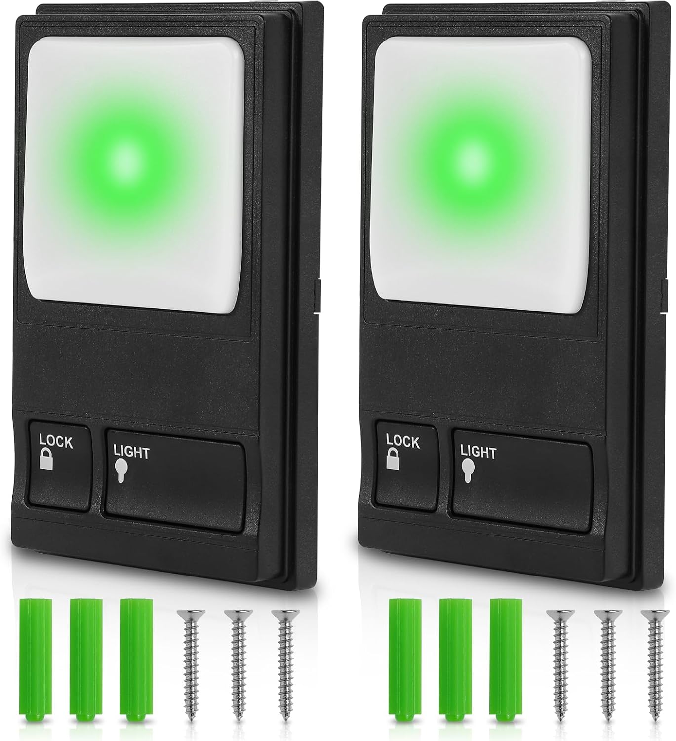 Garage Door Opener Wall Mount Control Panel, Compatible for Liftmaster Chamberlain Craftsman 41A5273-1 78LM, Multifunction Wired Connect Power Light Lock Control Button, Red Green Purple Button 2 Pack
