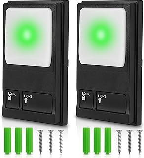 Garage Door Opener Wall Mount Control Panel, Compatible for Liftmaster Chamberlain Craftsman 41A5273-1 78LM, Multifunction Wired Connect Power Light Lock Control Button, Red Green Purple Button 2 Pack