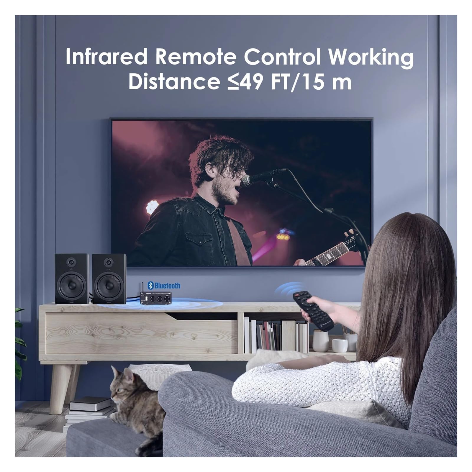 Amplificatore di potenza audio Bluetooth BL20A 2.1CH 100W Mini HiFi Amplificatore Bassi Acuti con telecomando Per l'home cinema