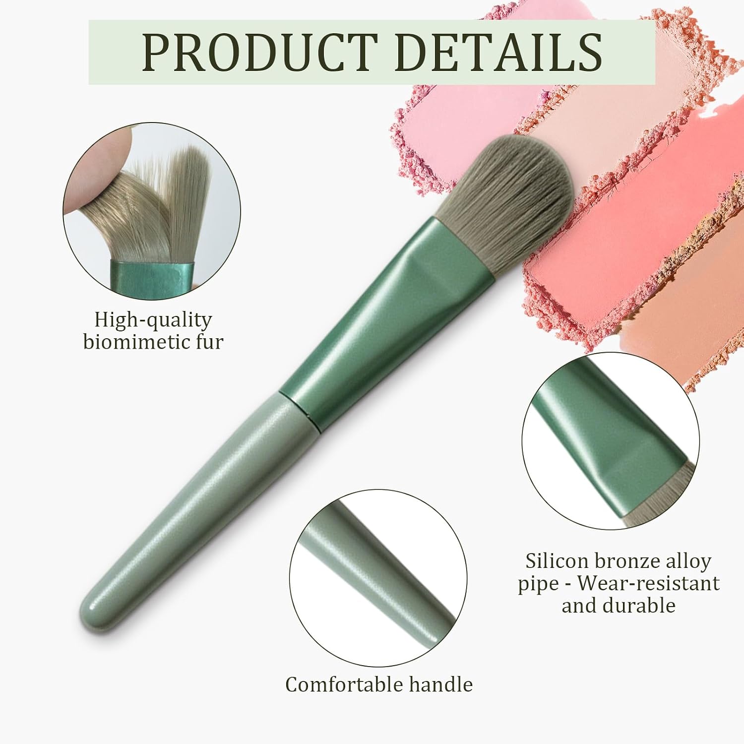 8Pcs Mini Makeup Brushes Set with Storage Bag, Soft Synthetic Travel Make Up Brushes Kit for Foundation Blush Concealer Eyeshadow Eyebrow, Portable Small Cosmetic Brush Set for Daily Travel