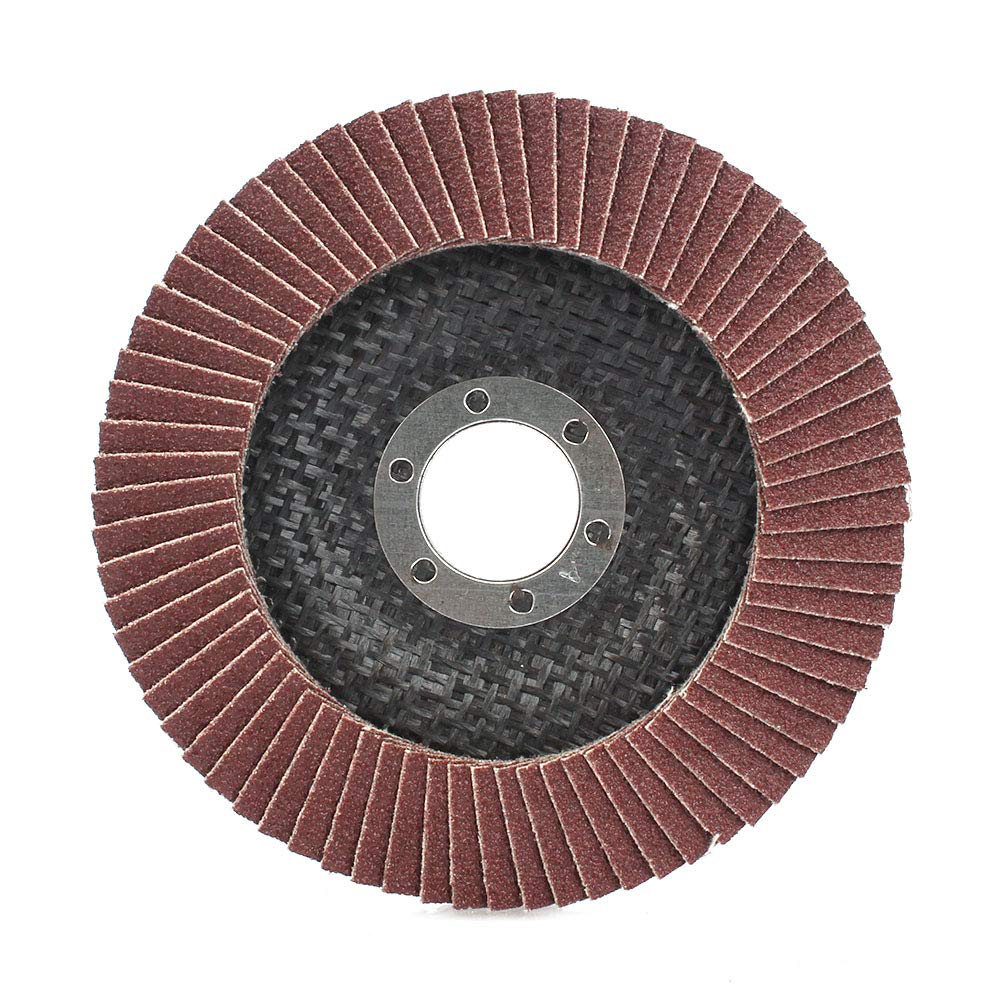 10 discos de lijado de óxido de 11,4 cm, grano 60/120 para amoladora angular de madera, metal pulido, tipo 27