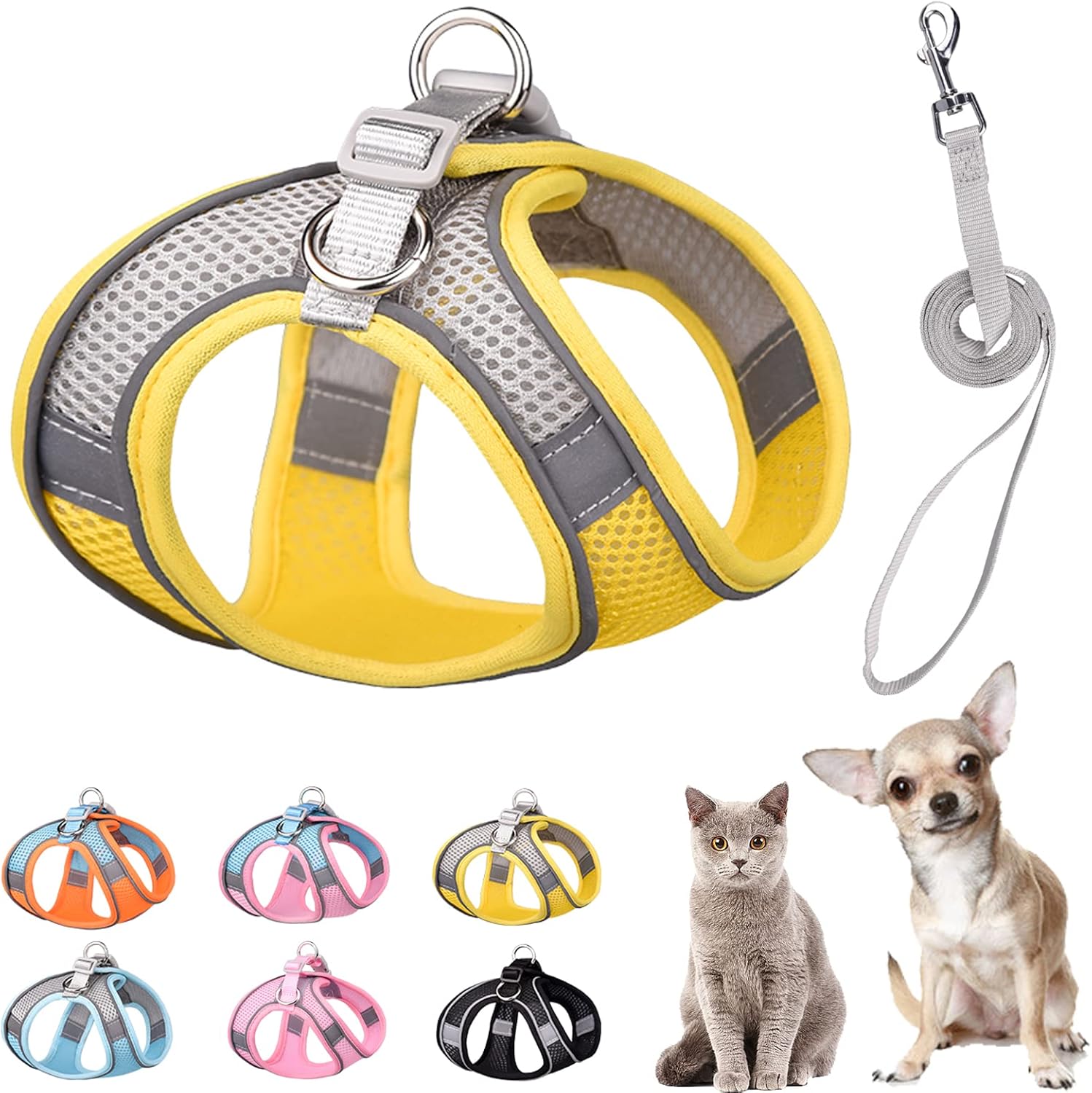 PETPUBGNZS Soft Small Dog Harness and Leash Set Step in
