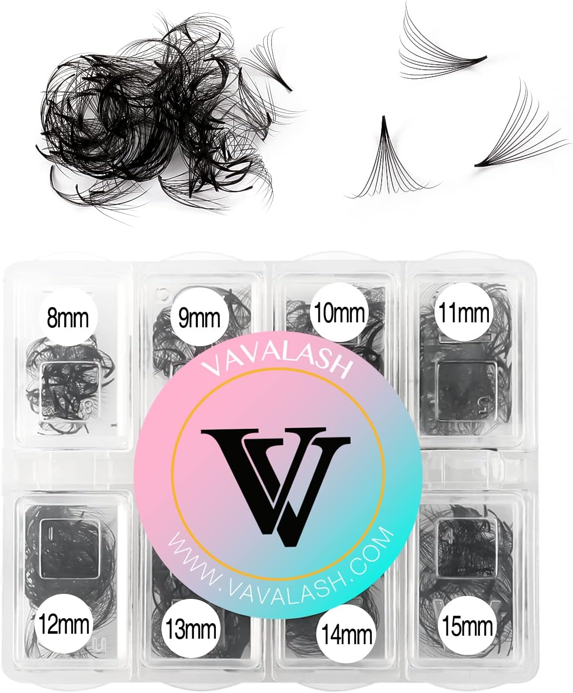 VAVALASH600 Fans Premade Fans Eyelash Extensions 5D-24D Premade Lash Fans Promade Loose Fans Thin Base Premade Volume Lash Extension(10D-0.05-D-8-15mm)