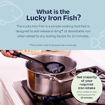The Original Lucky Iron Fish . An Iron Supplement Alternative to Reduce Deficiency. NO SIDE EFFECTS. Use once daily - 5 year supply included.