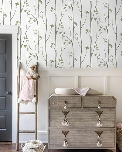 Miniatura 4 de Timeet Papel tapiz autoadhesivo autoadhesivo para despegar y pegar, diseño floral, diseño de árbol, papel de contacto extraíble, de 16.14 x 118.11