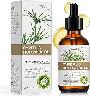 Cyperus Rotundus Oil for Hair Removal: Reduces Unwanted Hair Growth, Slows Regrowth, Soothes Skin & Shrinks Pores Suitable for All Skin Types (1.71 Fl Oz)