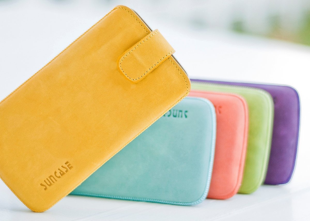 Custodia In Vera Pelle Suncase Slim-Edition Per Huawei P30, Con Tasca E Linguetta Di Estrazione, Chiusura Magnetica, Artigianale