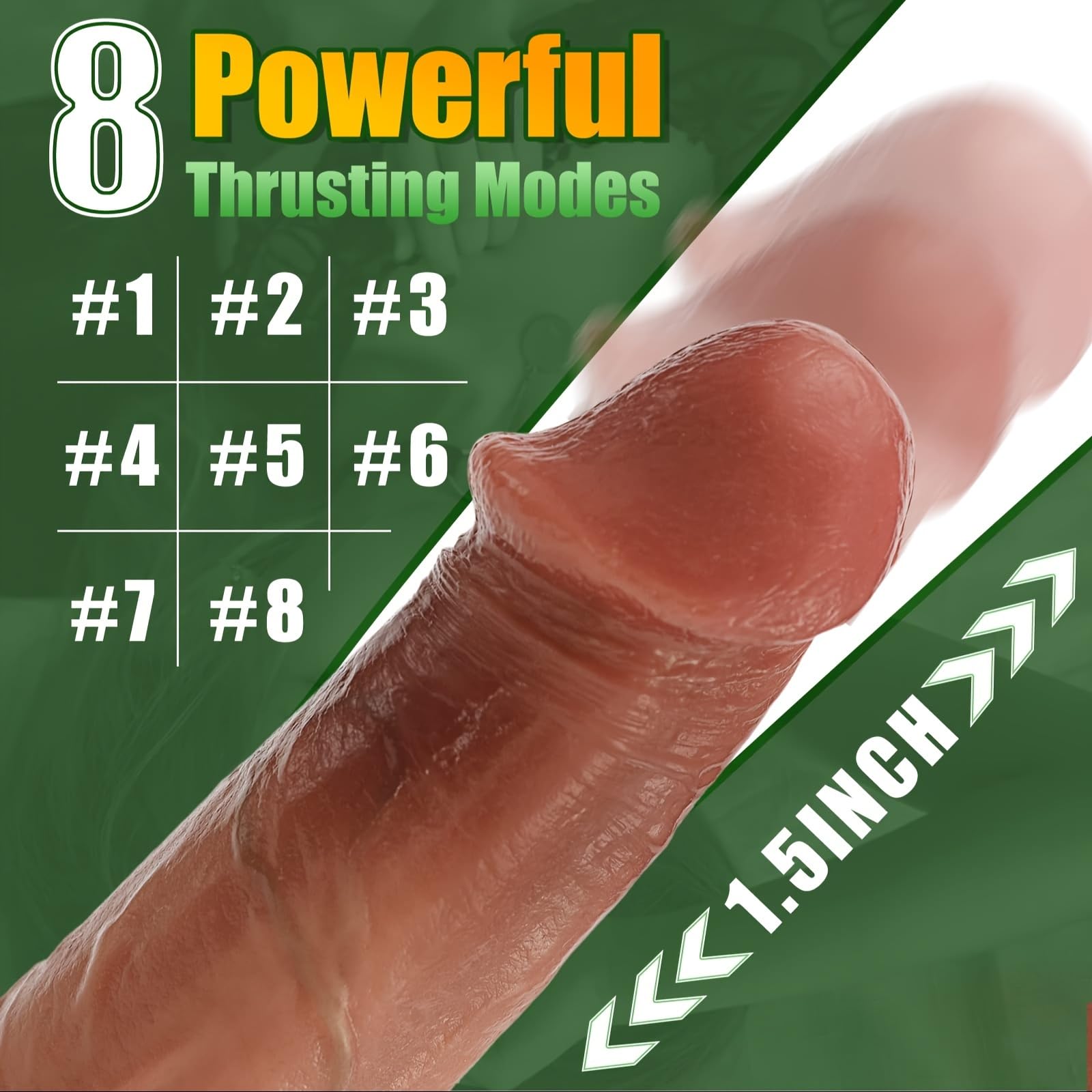 Dildo di Sumeber per donne con funzione di urtoDildo vibratore, 23cm Silence 8 telescopio e 8 vibrazioni, 42 ℃ donne grande pene anale Sextoysets per realistici vibratori punto G