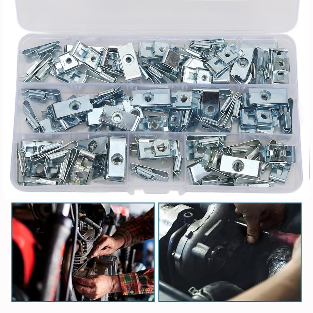 10 Uds Clips Tipo U Con Rosca Tipo U Tuerca De Sujeción Clip De Montaje Sujetadores De Panel Tuerca De Clip Tipo U De Alta Dureza Para Coche, M4