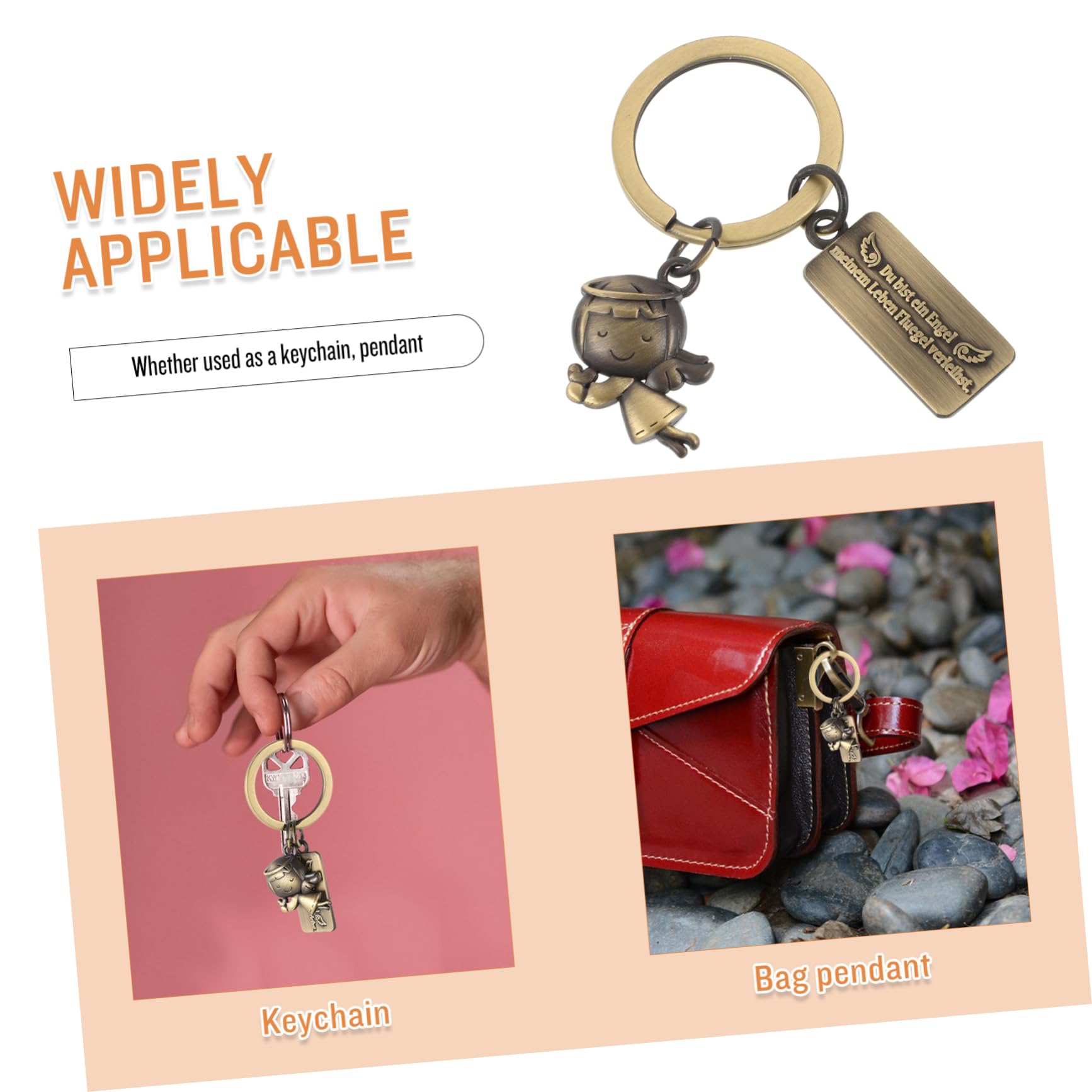 SHERCHPRY Metall Schlüsselanhänger Schlüsselanhänger Schlüsselanhänger Zubehör Süßer Schlüsselanhänger Taschenanhänger Ornament Engel Schlüsselanhänger Engel
