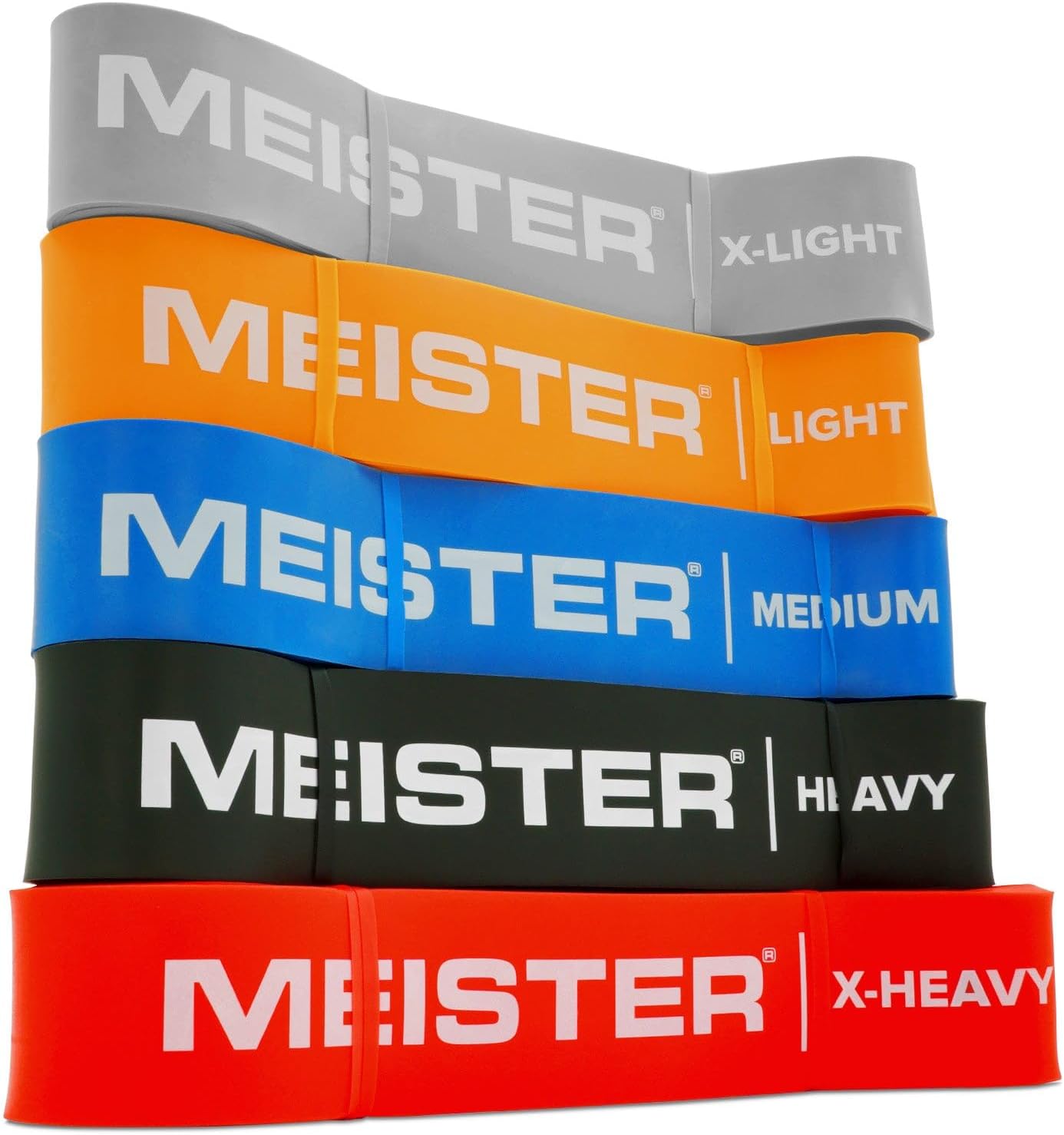 Meister X Band Comfort-Width 41" x 2" Resistance Bands - X-Wide Premium Loop Bands