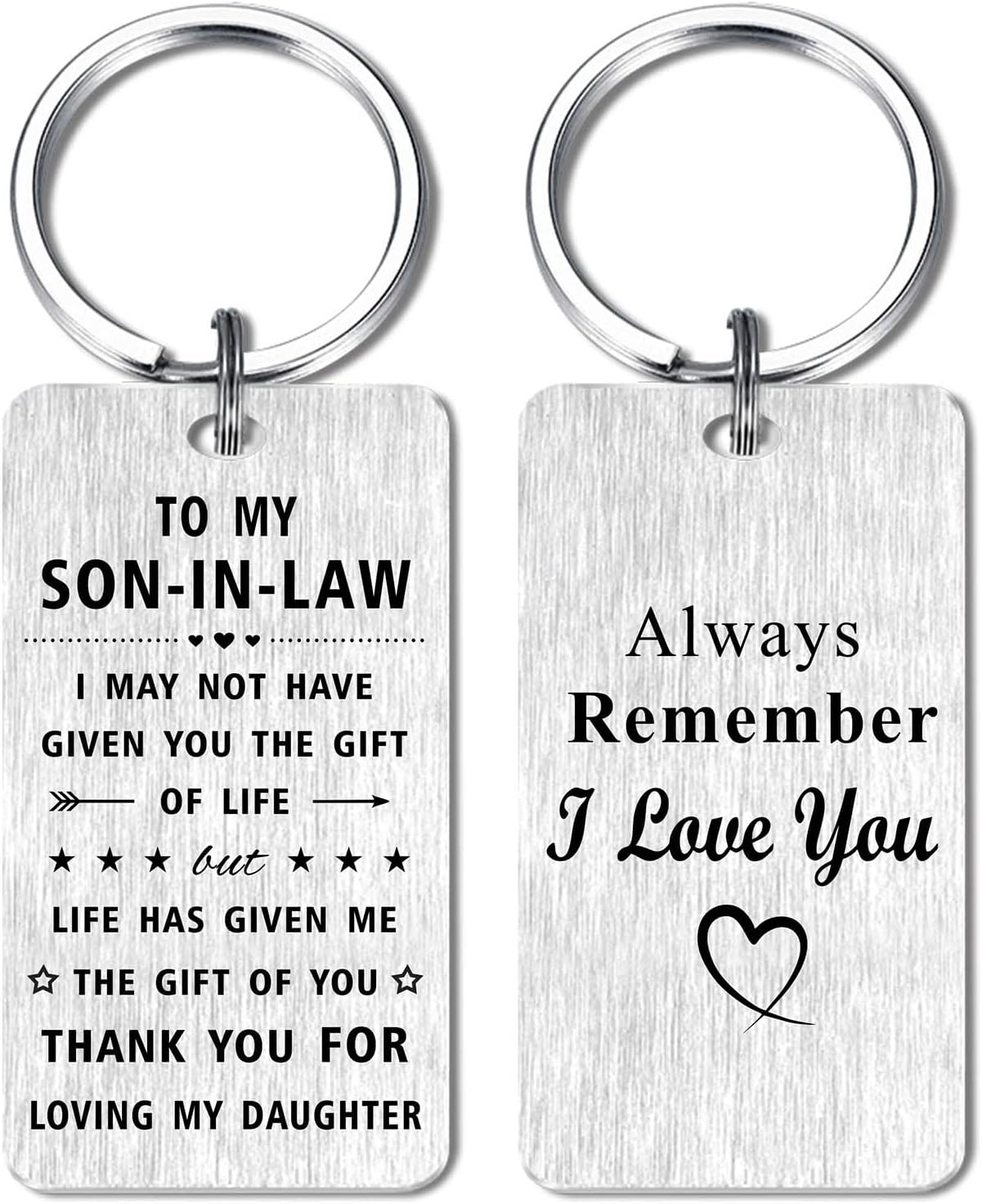 Jzxwan Son in Law Gifts from Mother in Law, Groom Birthday Wedding Keychain