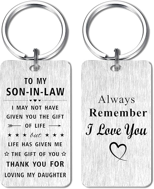 Son In Law Gifts from Mother in law, Future Son-in-Law Gift Ideas, Happy Christmas Birthday Keychain for Son In Law