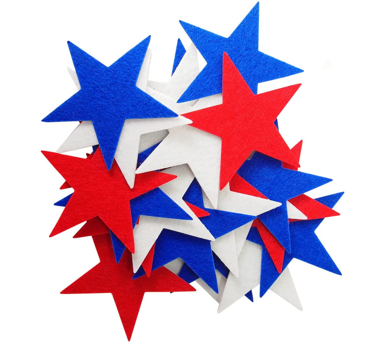 36 Pieces Red, White & Blue Felt Star Cutout 3 Inch 4th of July Felt Decoration for ndependence Day Decoration DIY Art Projects