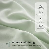 Sac de dormit pentru bebeluși Momcozy cu închidere silențioasă, 0-3 luni, reduce reflexul Moro, 2 bucăți, albastru și verde 5