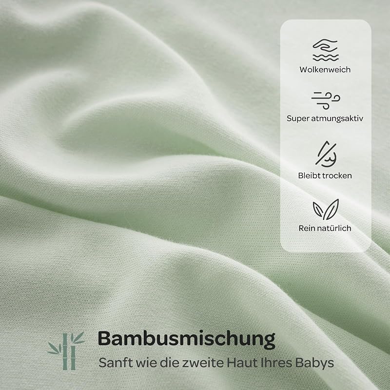 Sac de dormit pentru bebeluși Momcozy cu închidere silențioasă, 0-3 luni, reduce reflexul Moro, 2 bucăți, albastru și verde