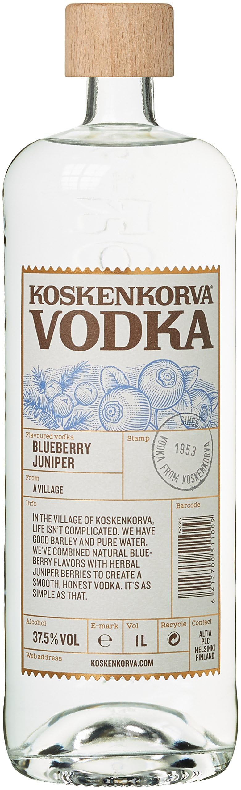 Koskenkorva Vodka BLUEBERRY JUNIPER Flavoured 37,5% Vol. 1l