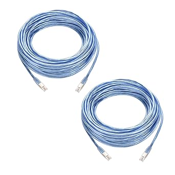 Beszin 2-Pack RJ11 50Ft Shielded Modem Cable for High Speed DSL Internet, for Broadband DSL Modems, High Speed Data Transfer, Home DSL Ethernet Phone Jack Cable
