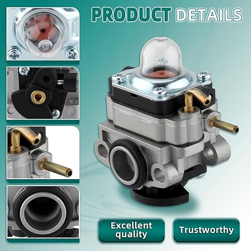 Miniatura 3 de AUTOKAY Carburador 753-06258A para MTD 75306258A Ryobi RY252CS RY253SS RY251PH RY254BC 2 ciclos 25ccTrimmer Craftsman Cultivator 316299372 316773800