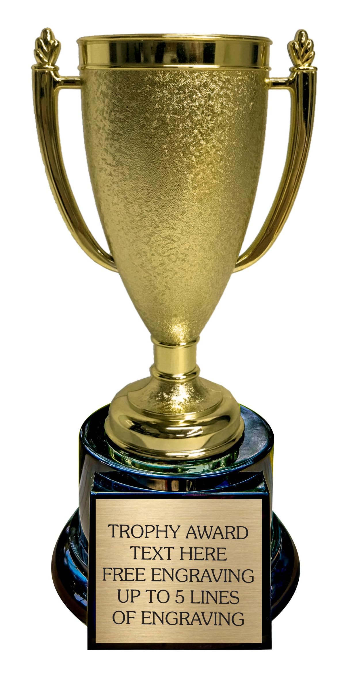 Custom Trophy Award Cup Engraved Plate with Personalized Engraving 7.5" Tall - Team Trophies with Custom Engravable Plate - Customize Now!