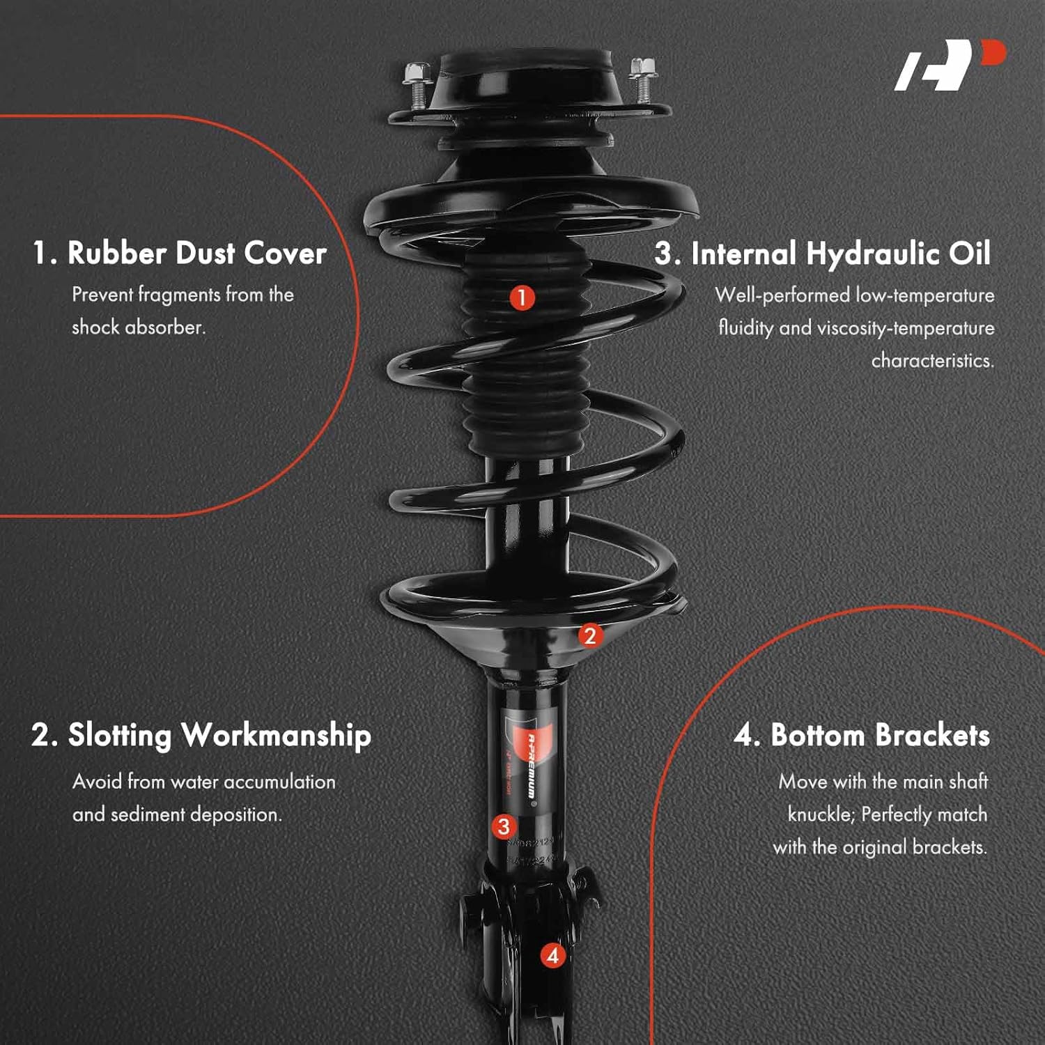 A-Premium Front Strut Assembly Compatible with Subaru Baja 2003, Outback 2000-2004 - 2x Replacement Suspension Complete Strut Shock Absorber with Coil Spring