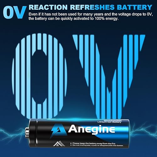 Miniatura 5 de Paquete de 8 baterías recargables AA de litio con cargador rápido, baterías de litio AA de 3600 mWh para cámara Blink al aire libre