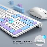 JOYACCESS Wireless Keyboard and Mouse,Ergonomic Keyboard Wireless,Dustproof and Portable,Number Keypad, Adjustable DPI Computer Keyboard Mouse for Laptop,PC, Windows- Purple Blue