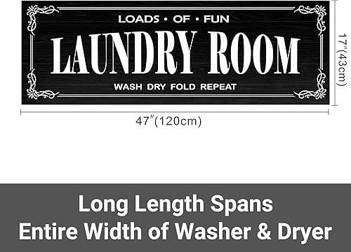 Miniatura 2 de Alfombra antideslizante para lavandería, decoración de lavandería, alfombra lavable para lavandería, baño, vestíbulo, cocina, 17 x 47 pulgadas, Negro