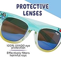Vista 3 de Bluey - Lentes de sol para niños pequeños, cómodos lentes de sol Bluey con protección UV, tamaño pequeño con funda de transporte suave, accesorios