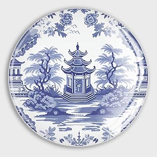 Chinoiserie - Imán magnético para nevera, diseño de pagoda asiática, color azul