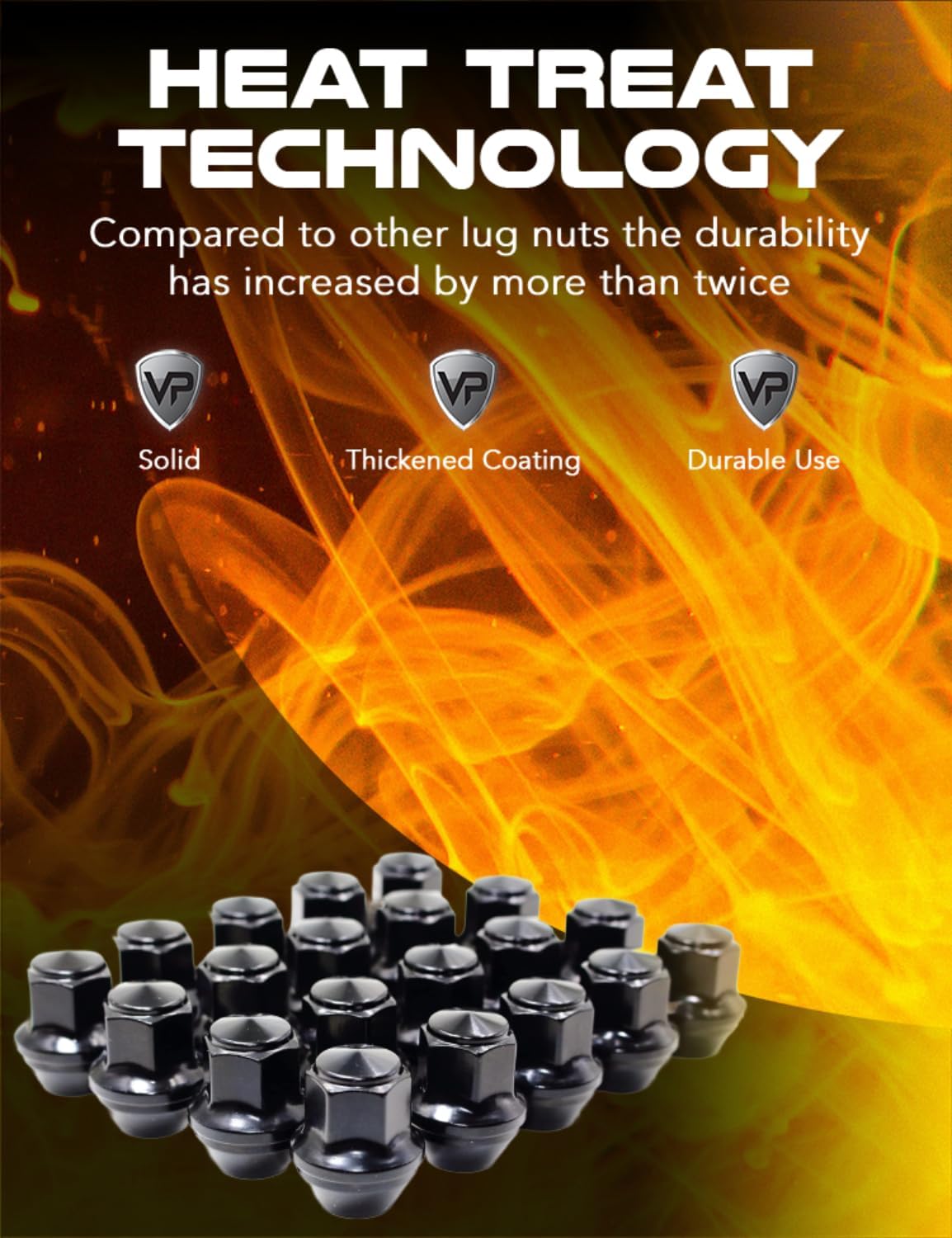 Set of 20 Veritek 14x1.5mm 13/16 21mm Hex 1.5 Inch 38.5mm Length Black OEM Factory Style Large Acorn Seat Lug Nuts for Ford Mustang Edge Fusion Lincoln Factory Wheels Replaces ACPZ1012D