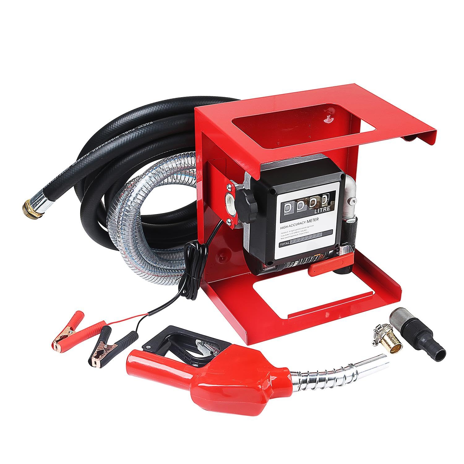 KATSU Kit de Bomba de Transferencia Diésel 260W 12V Autocebante Extractor de Fluido de Combustible y Aceite para Tractores, Caravanas y Maquinaria de Construcción