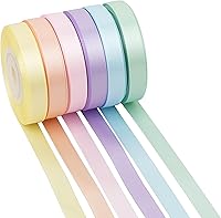 Vista 22 de Cinta de terracota de 1 pulgada, 6 rollos de cinta de satén surtido de naranja quemado para bodas, fiestas de fiestas, envoltura de regalos, lazos