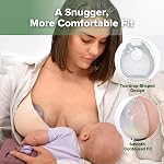 haakaa Halo Silicone Breast Milk Collector - Wearable Manual Breast Pump for Breastfeeding, Hands Free Reusable Breast Milk Shells with Cleaning Brush - 3oz/90ml, 1 Count