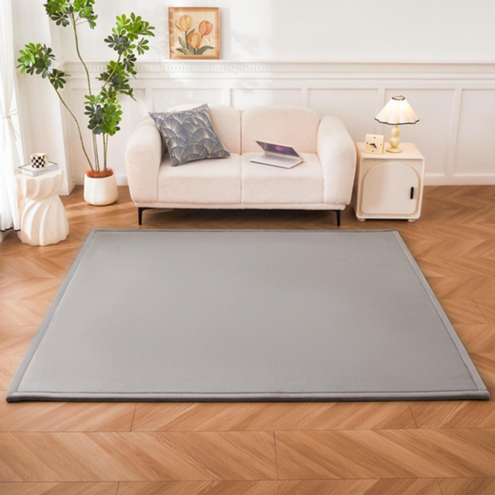 Krabbelmatte Baby Faltbar 150x200cm, Spielmatte Baby Samtmatte | mit Korallen Samt & Memory Foam, Rutschfeste Krabbelteppich für Babyzimmer, Tatami Matte für Kleinkinder Tummy Time