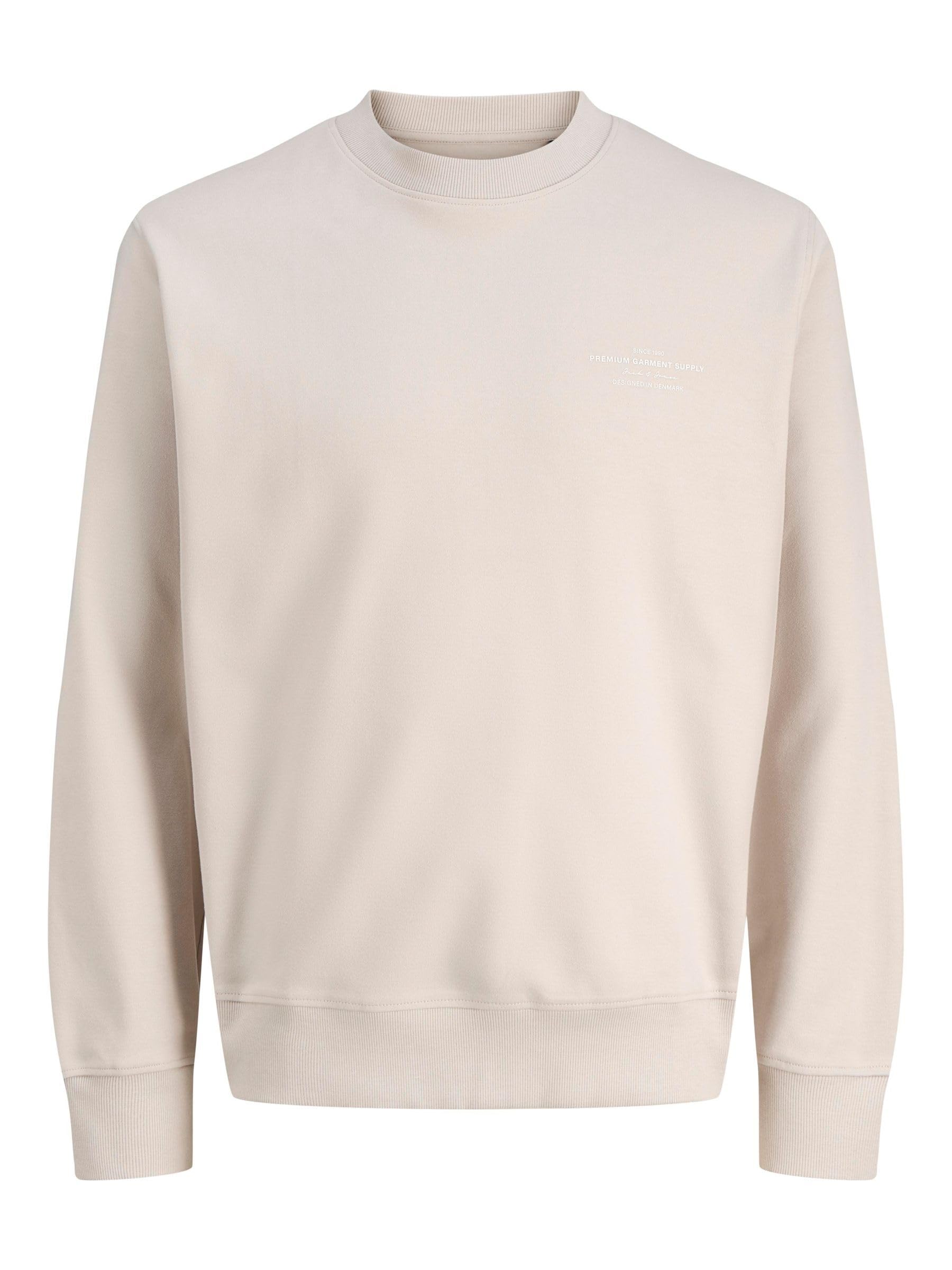 JACK & JONES Jprblachad Branding Sweat Crew Neck Ln, Silver Lining, M